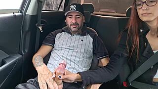 married woman catches passenger masturbating in car
