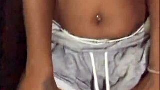 Next Door Ebony Milf Flashes Tits In Shorts!