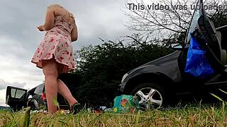 No Panties Girls Outdoors Fun On Try On Haul Day With Lingerie And Short Summer Dress And Miniskirts