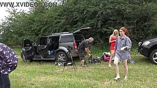 No Panties Girls Outdoors Fun On Try On Haul Day With Lingerie And Short Summer Dress And Miniskirts