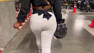 Beautiful big ass baby in shopping center