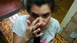 blowjob facial cum on tie couple