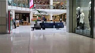 Trashy kiwi slut shows off at the mall public street