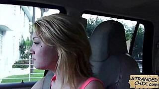 Blonde teen 18+ says, yeah, i'll fuck for a ride in this outdoor public pov reality pickup