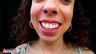 Skinny Brunette Coed Mercedez Sucks Cock And Gets Banged