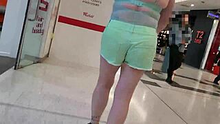 Trashy kiwi slut shows off at the mall public street