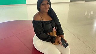 Beautiful big ass baby in shopping center