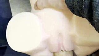 fucking my tattooed sex doll with huge cock while watching porn ends in cum load