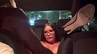 Sitting On Driver's Cock While Fiancé Drives App