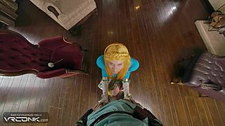 In vr nintendo parody, fuck skinny princess zelda's wet pussy with monster cock