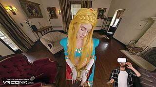 In vr nintendo parody, fuck skinny princess zelda's wet pussy with monster cock