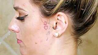 Gorgeous blonde took a shower and posed for photoshoot