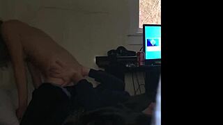 Cheating girlfriend moans during hidden cam blowjob and pussy licking. Petite teen.