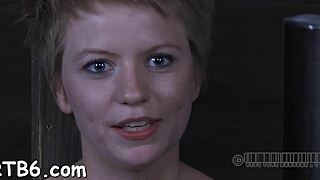 i'm harshly whipping ravishing angel's wet cunt in bondage for hardcore fucking.