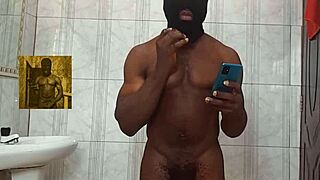 Pornashubby masturbates alone in bathroom after intense rounds with sugar mummy