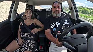 Young brunette larissa cortez gets anal creampie on beach