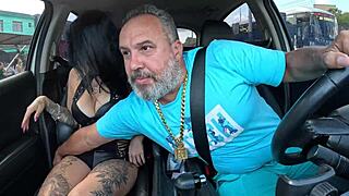 hey, check how Stela Selegatto's tight ass gets first-time anal creampie on the street