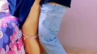 Opened hole in neighbor's wall, surprised by her hot pussy 😲