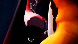 princess knight zatsune encounters a monster in the restroom for some mmd xxx action