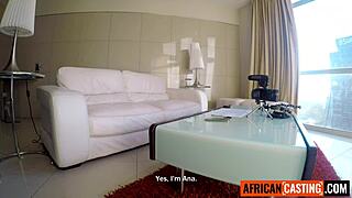 Huge natural tits ebony railed by white producer