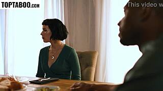 Husband's boss surprises wife with a big black cock instead of dinner.