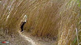 Young French Angela Kiss Jerks Off And Gets Fucked In The Reeds!