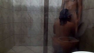 Part 1: Sex in the bathroom with a couple sporting big ass and huge cock. What's next?