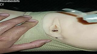 trailer candy in beige lingerie masturbating