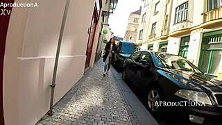 cum walk and wetting on the streets of prague in narrative