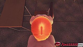 gwen tennyson redhead with big tits and ass gives gloryhole blowjob deepthroat in 3d hentai taking massive cumshot