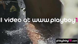 anetta keys flashes her wet pussy outdoors 😍