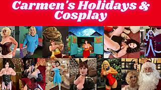 Granny Velma in Costume Gets Fucked Hardcore by Cougar Milf with Kissing and Cumming in Homemade Mature BBW Video