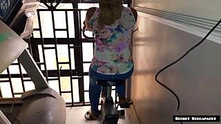 hey, the instructor got seduced by that big ass client