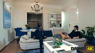 Slutty Wednesday Cheats on Boyfriend with Father's Big Black Cock