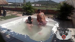 public jacuzzi sex with lover