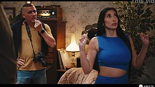 French brunette with fake enhanced huge boobs endures bondage and humiliation as her nipples get sucked in frozen time.