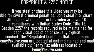 sexy nerd penny pax teases with fingering and dildo fucking for your cum