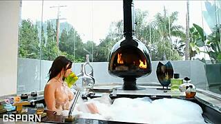 Beautiful Big Tits Brunette Milf Feels So Aroused Masturbating in the Bathroom