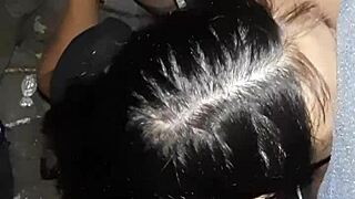 We fuck our neighbor with hairy pussy licking and close up orgasm in the barn secretly