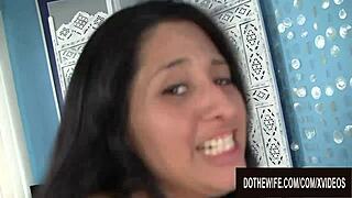 Slutty wife Nadia Blu satisfies her mouth and pussy with big cock in cheating cuckold scene