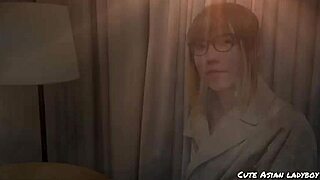 Oh yeah, feel that super cute asian ladyboy's anal play and footjob with stockings on.