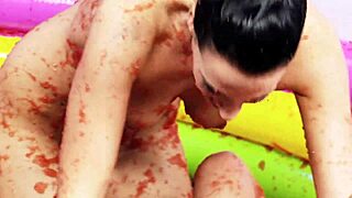 Watch romana ryder and tammie lee in lesbian jelly fight with fingering and pussy licking!