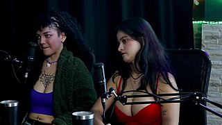 Safada dances sensually after sharing art work history