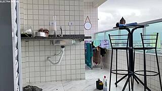 Called this maid to clean my house and she bent over like that making me so horny!