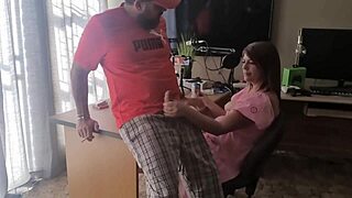 i'm playing with his cock