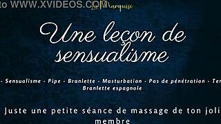 Experience this French audio solo with gentle handjob praises and huge tits