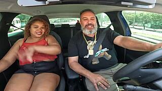 Descriptive Emily Leoa Gives Intense Bareback Sitting With Giant Big Ass And Big Tits In Brazilian Outdoor Public Car Scene