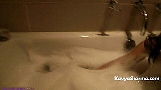 Indian housewife takes a steamy shower but hides her big ass fingering and masturbation from view