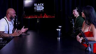 Safada dances sensually after sharing art work history