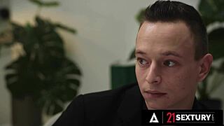 why does naughty blonde zazie skymm fuck her coworker after peeing on herself in office?